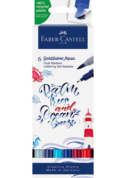 Goldfaber Aqua Çift Uçlu Markör, Kaligrafi, 6‘lı Se