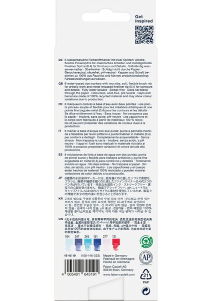 Goldfaber Aqua Çift Uçlu Markör, Kaligrafi, 6‘lı Se