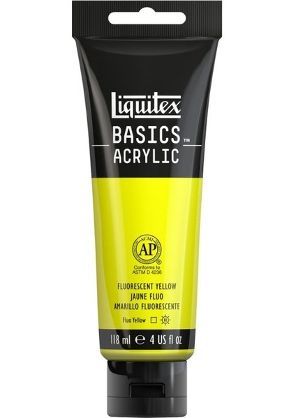 Basics Acrylic 118ML Akrilik Boya Fluorescent Yellow 981