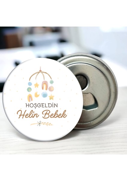 Hoş Geldin Bebek 58 mm Buzdolabına Yapışabilen Açacaklı Metal Magnet (Model 01)