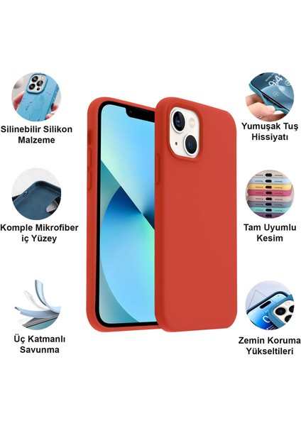 Apple iPhone 13 Kılıf Lansman Premium Silinebilir Silikon