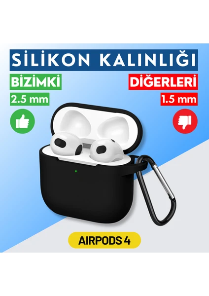 Airpods 4. Nesil Uyumlu Premium Silikon High Quality Kulaklık Kılıfı (2.5 mm Kalınlık)