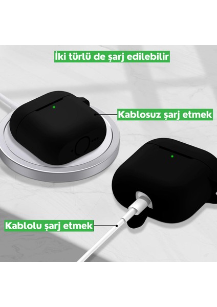 Airpods 4. Nesil Uyumlu Premium Silikon High Quality Kulaklık Kılıfı (2.5 mm Kalınlık)