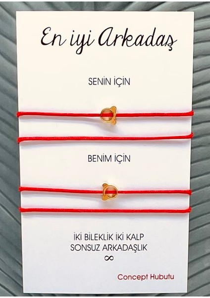 Hediyelik 4’lü (2*2ADET) Yılbaşı Minimal Arkadaş Aile Sevgi Bileklik Seti