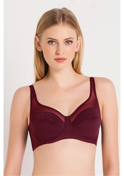 3983 Kadın Tül Detaylı Toparlayıcı Sütyen-Bordo fırsatları