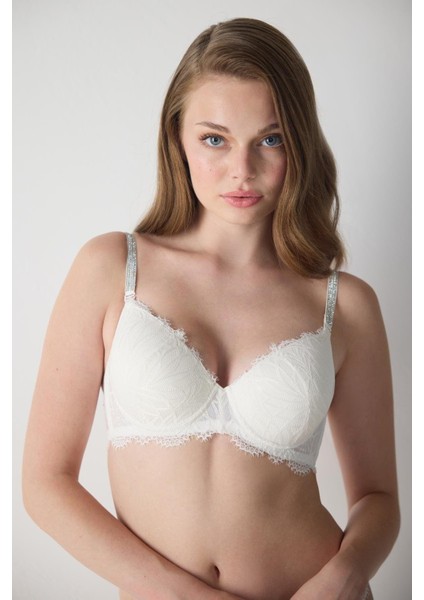2671 Kadın Ekstra Dolgulu Dantelli Sütyen-Ekru fiyatları