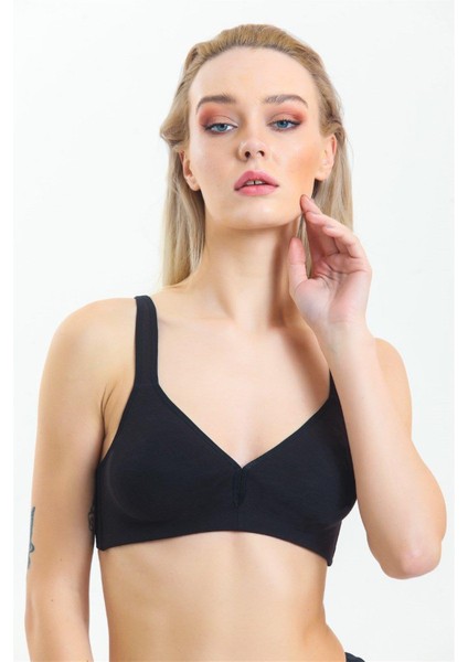 4722 Kadın Balensiz Pamuklu Sporcu Sütyen-Siyah fiyatları