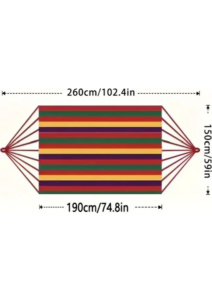 Büyük Kamp Hamak Çift Kişilik Gökkuşağı 190*150