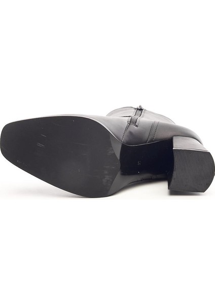Klasik Deri Tokalı Topuklu Kadın Bot indirimleri