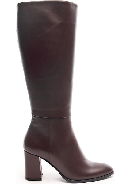 Klasik Deri Topuklu Kadın Çizme