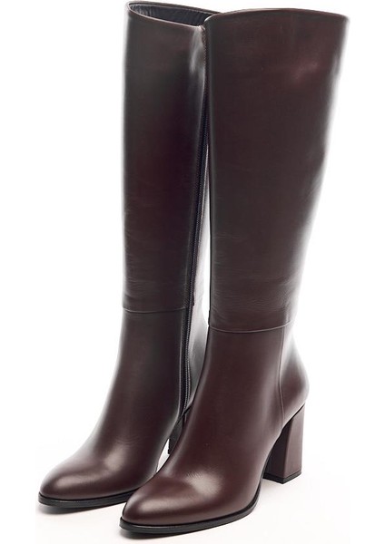 Klasik Deri Topuklu Kadın Çizme fiyatları