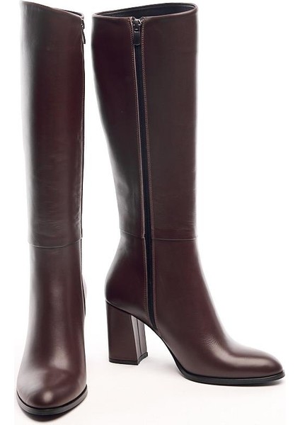 Klasik Deri Topuklu Kadın Çizme modelleri