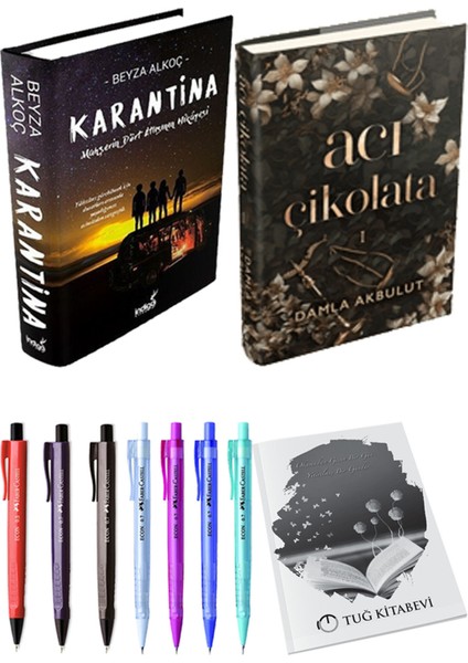 Acı Çikolata Ciltli ve Karantina 1 Ciltli Beyza Alkoç 2li Set + Hediyeli