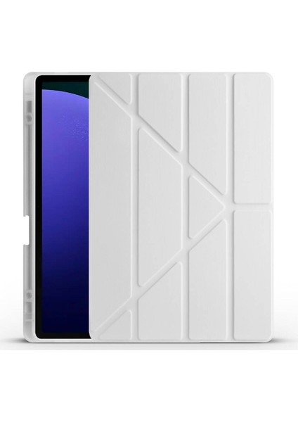 Galaxy Tab S10 Plus Kılıf Zore Tri Folding Kalem Bölmeli Standlı Kılıf