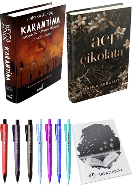 Acı Çikolata Ciltli ve Karantina 3 Ciltli Beyza Alkoç 2li Set + Hediyeli