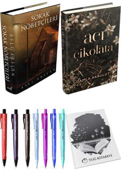 Acı Çikolata Ciltli ve Sokak Nöbetçileri 4 Ciltli Aslı Arslan 2li Set + Hediyeli