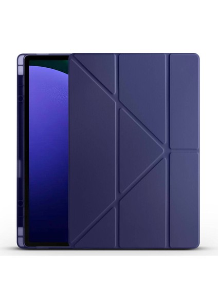 Galaxy Tab S10 Ultra Kılıf Zore Tri Folding Kalem Bölmeli Standlı Kılıf