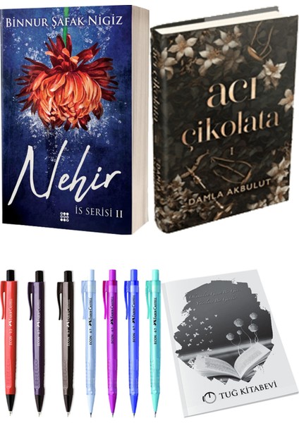 Acı Çikolata Ciltli ve Is Serisi 2 Nehir Ciltli Binnur Şafak Nigiz 2'li Set + Hediyeli