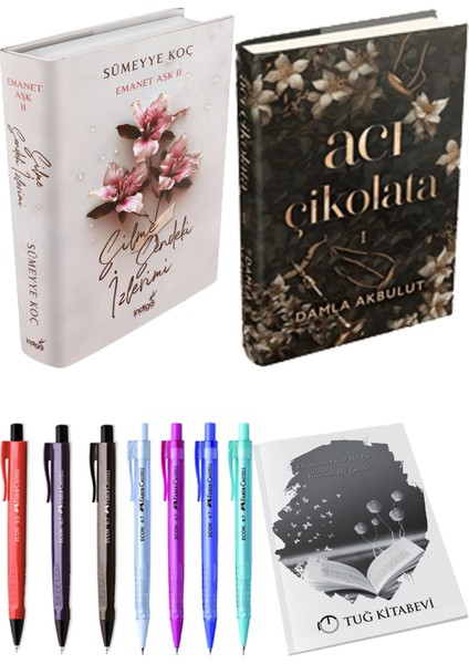 Acı Çikolata Ciltli ve Silme Sendeki Izlerimi Ciltli Sümeyye Koç 2li Set + Hediyeli