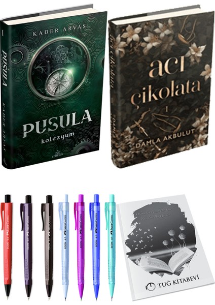 Acı Çikolata Ciltli ve Pusula 1 Kolezyum Ciltli Kader Arvas 2'li Set + Hediyeli