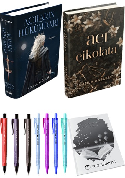 Acı Çikolata Ciltli ve Acıların Hükümdarı Ciltli Adora Yağmur 2li Set + Hediyeli