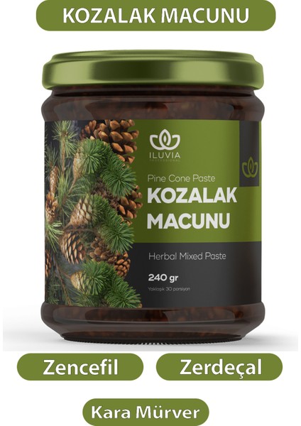 Iluvia Kozalak Macunu Çam Kozalağı Macunu Keçiboynuzu, Karamürver, Zencefil, Zerdeçal 240GR