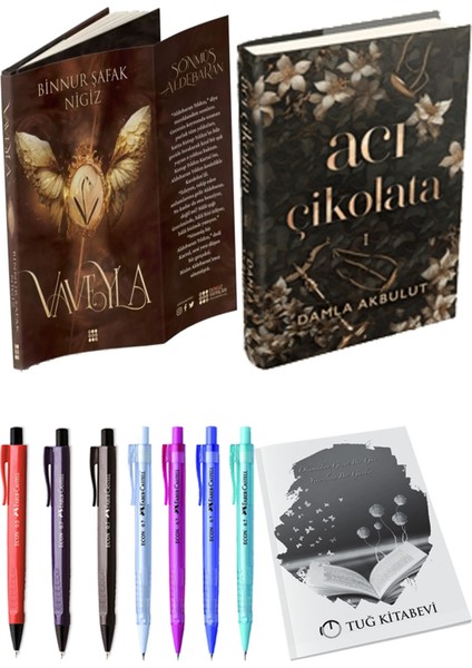 Acı Çikolata Ciltli ve Vaveyla 1 Sönmüş Ciltli Binnur Şafak Nigiz 2'li Set + Hediyeli