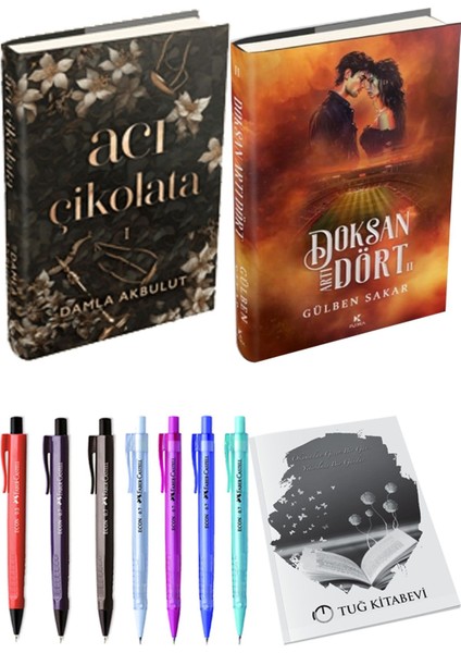 Doksan Artı Dört 2 Ciltli ve Acı Çikolata Ciltli Damla Akbulut 2'li Set + Hediyeli