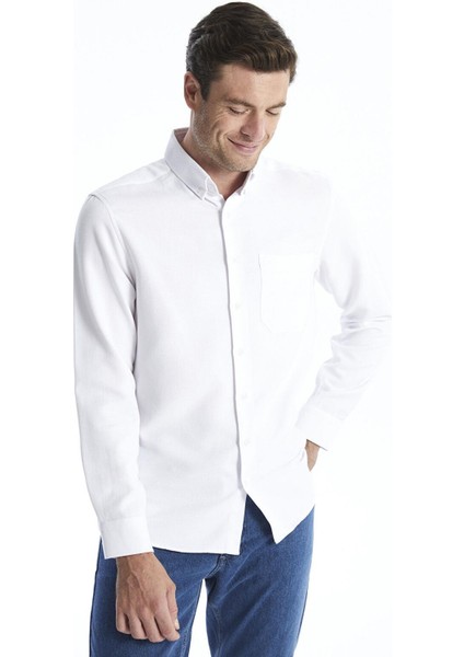 Lcwaıkıkı Classic Regular Fit Uzun Kollu Armürlü Erkek Dokulu Gömlek