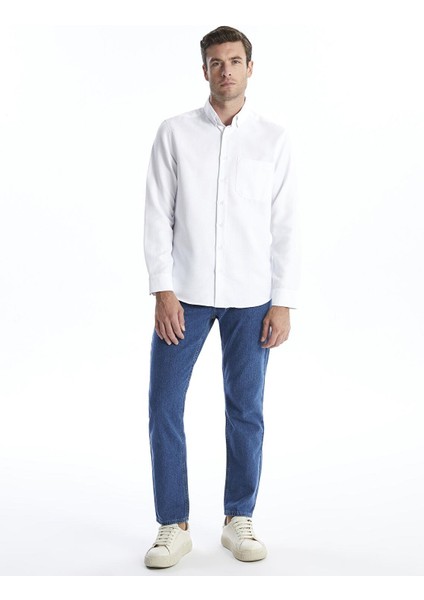 Lcwaıkıkı Classic Regular Fit Uzun Kollu Armürlü Erkek Dokulu Gömlek