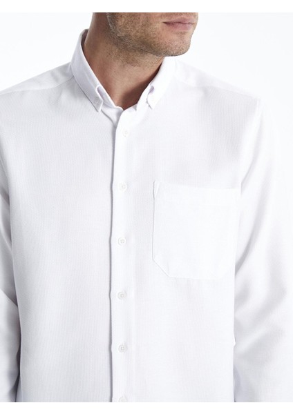 Lcwaıkıkı Classic Regular Fit Uzun Kollu Armürlü Erkek Dokulu Gömlek