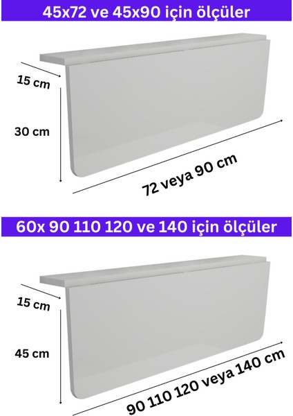 60x90 cm İskandinav Tarzı Duvara Monte Katlanır Masa – Antrasit Gri, Sabit Raflı, Oval Köşeli indirimleri