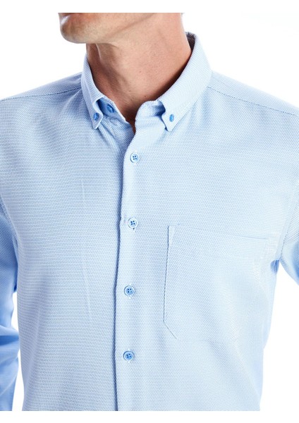 Lcwaıkıkı Classic Regular Fit Uzun Kollu Armürlü Erkek Dokulu Gömlek