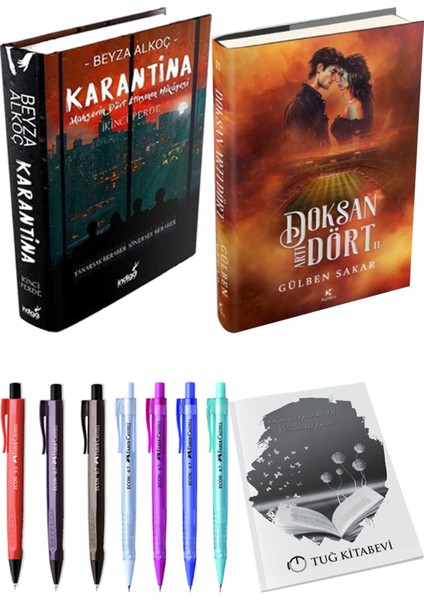 Doksan Artı Dört 2 Ciltli ve Karantina 2 Ciltli Beyza Alkoç 2li Set + Hediyeli