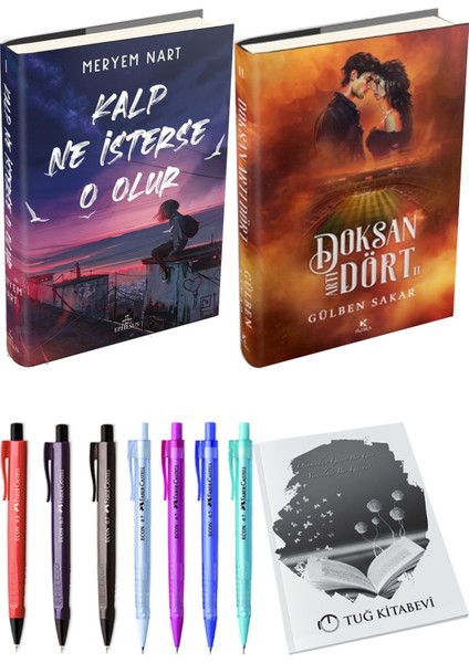 Doksan Artı Dört 2 Ciltli ve Kalp Ne Isterse O Olur 1 Ciltli Meryem Nart 2'li Set + Hediyeli