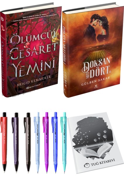 Doksan Artı Dört 2 Ciltli ve Ölümcül Cesaret Yemini Ciltli Brigid Kemmerer 2'li Set + Hediyeli
