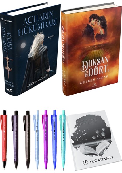 Doksan Artı Dört 2 Ciltli ve Acıların Hükümdarı Ciltli Adora Yağmur 2li Set + Hediyeli