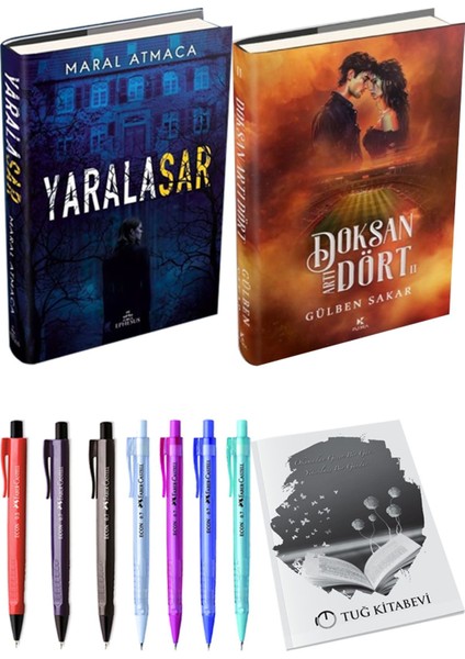 Doksan Artı Dört 2 Ciltli ve Ephesus Yayınları Yaralasar 1 Ciltli Maral Atmaca 2'li Set + Hediyeli