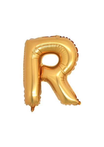 R Harfi Altın Folyo Balon 40 Inch 90 cm