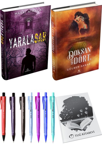 Doksan Artı Dört 2 Ciltli ve Ephesus Yayınları Yaralasar 3 Ciltli Maral Atmaca 2'li Set + Hediyeli