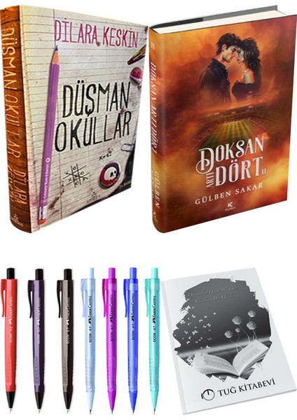 Doksan Artı Dört 2 Ciltli ve Ephesus Düşman Okullar 1 Ciltli Dilara Keskin 2'li Set + Hediyeli