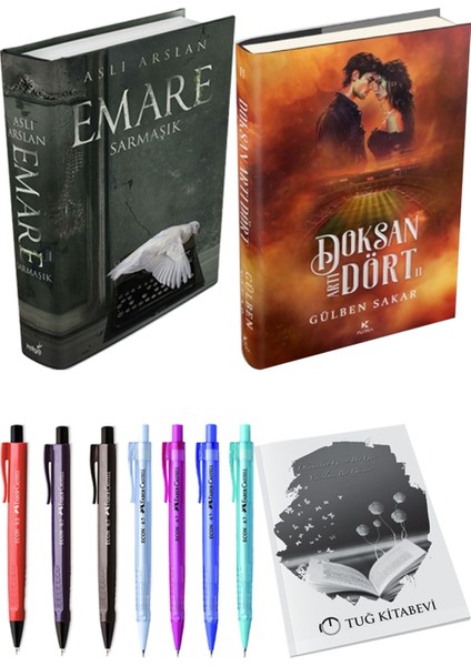 Doksan Artı Dört 2 Ciltli ve Emare Sarmaşık Ciltli Aslı Arslan 2li Set + Hediyeli