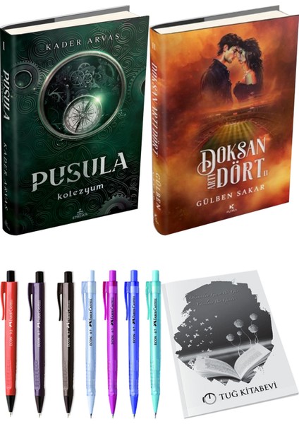 Doksan Artı Dört 2 Ciltli ve Pusula 1 Kolezyum Ciltli Kader Arvas 2'li Set + Hediyeli