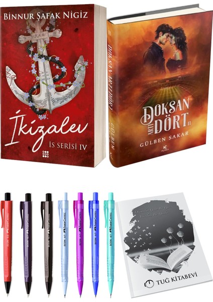 Doksan Artı Dört 2 Ciltli ve Is Serisi 4 Ikizalev Ciltli Binnur Şafak Nigiz 2'li Set + Hediyeli