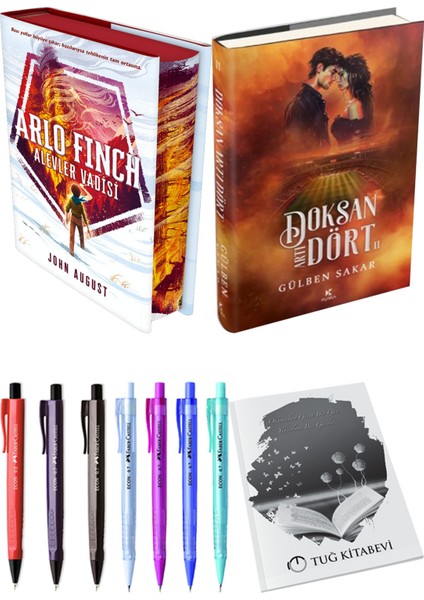 Doksan Artı Dört 2 Ciltli ve Arlo Finch Alevler Vadisi Ciltli John August 2li Set + Hediyeli