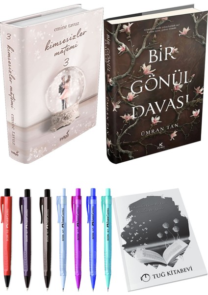 Bir Gönül Davası Ciltli ve Kimsesizler Matemi 3 Ciltli Emine Tavuz 2li Set + Hediyeli