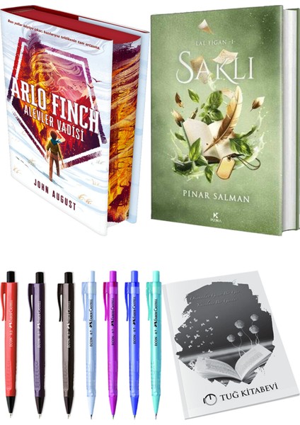 Saklı Ciltli ve Arlo Finch Alevler Vadisi Ciltli John August 2li Set + Hediyeli