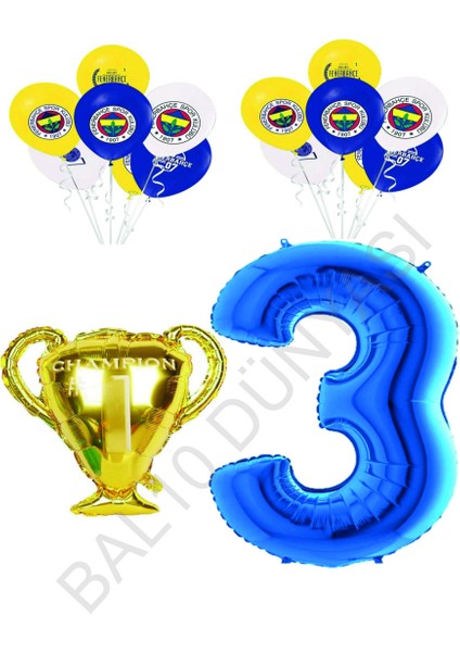 Fenerbahçe Sarı Lacivert Doğum Günü Konsepti Yaş 3