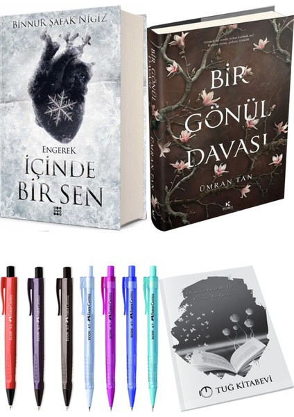 Bir Gönül Davası Ciltli ve İçinde Bir Sen 1 Engerek Ciltli Binnur Şafak Nigiz 2'li Set + Hediyeli