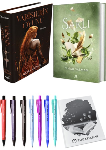 Saklı Ciltli ve Varislerin Oyunu Ciltli Adora Yağmur 2li Set + Hediyeli